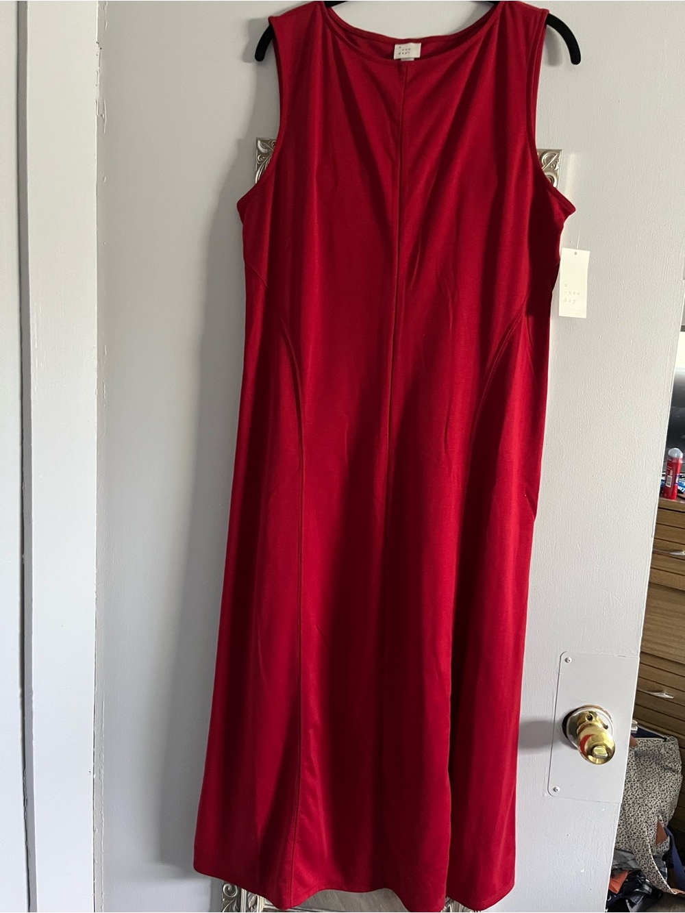 a new day Sleeveless Red Midi Shift Dress